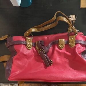 Sophie Martin Paris Stylish Pink Purple and Brown Women's Bag